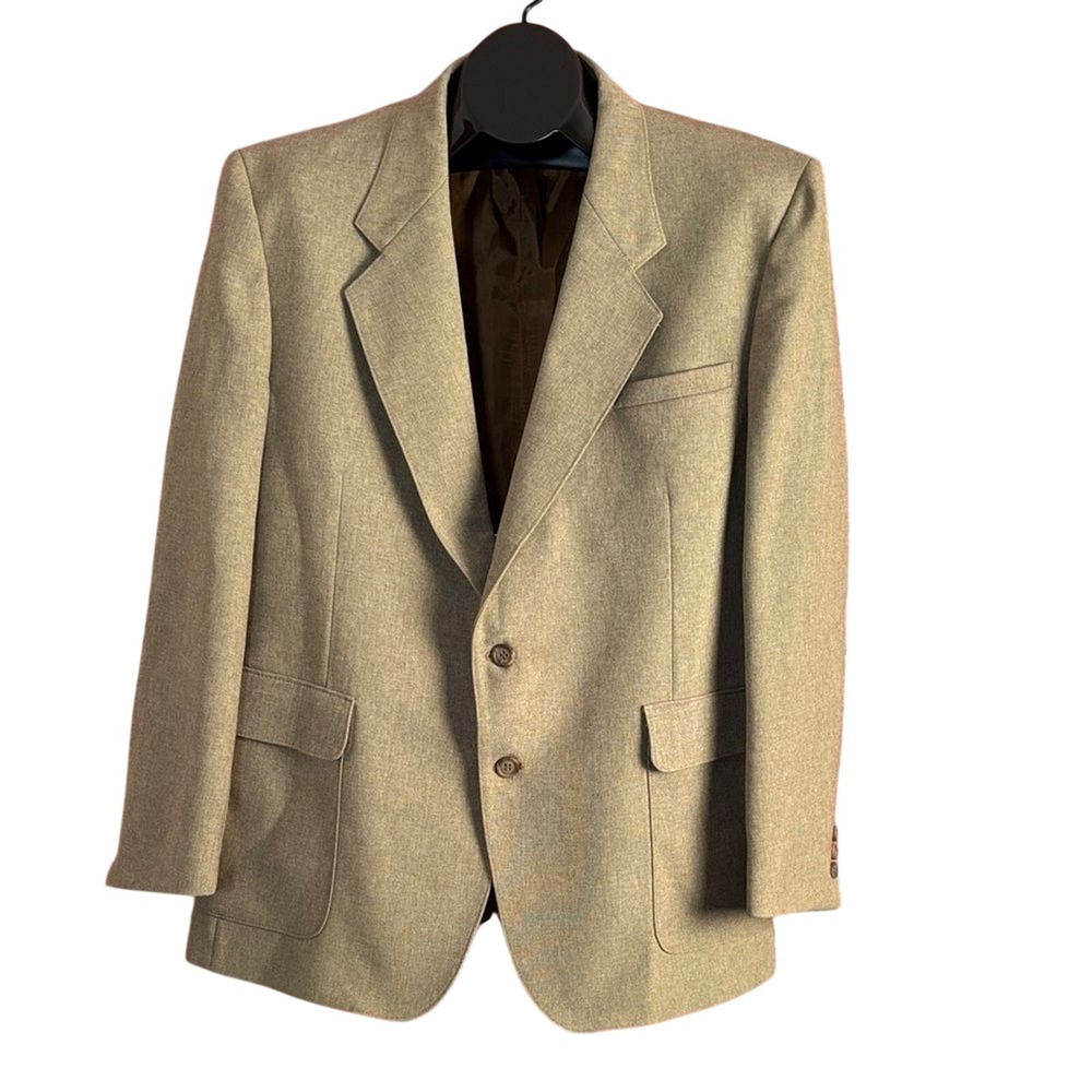 Vintage Levi's Blazer Action Suit Jacket Tan Beige Brown Size 46R